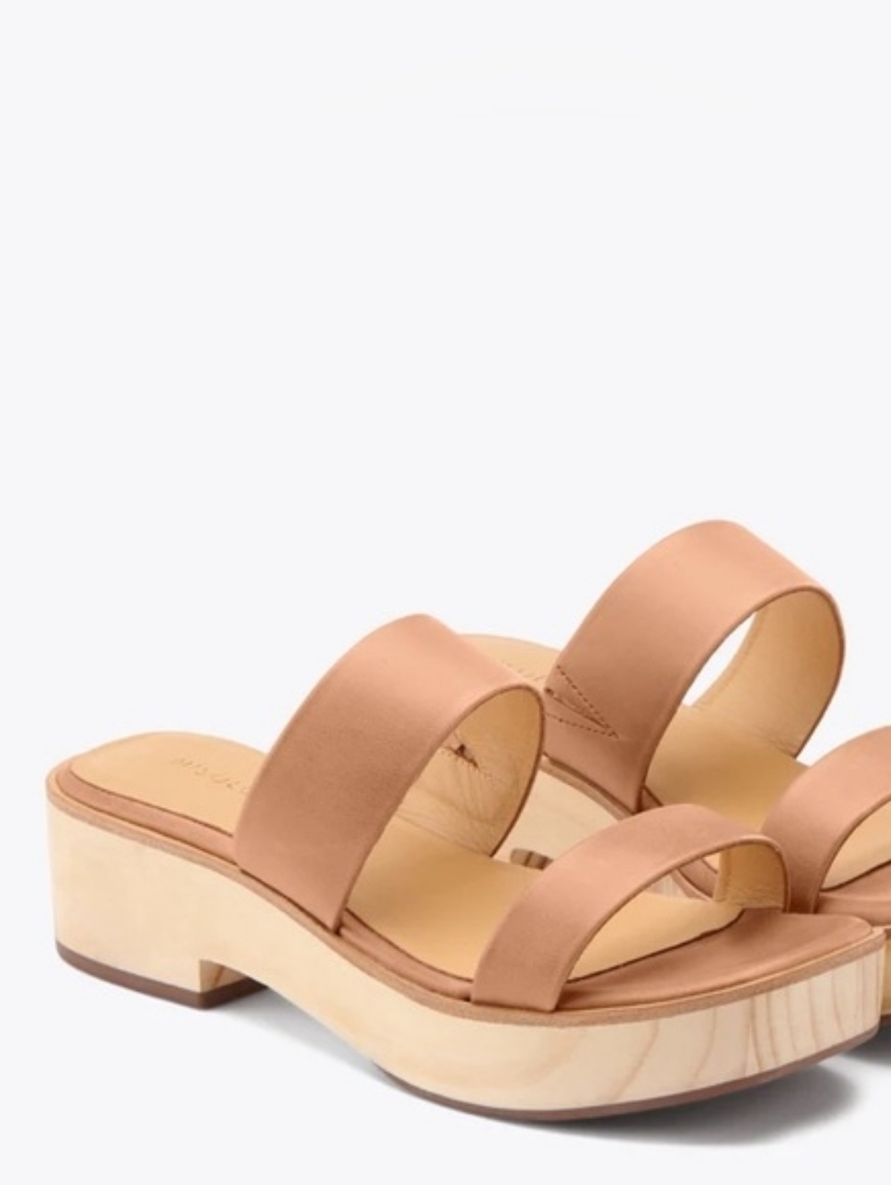Nisolo All Day Ellie Clogs – Tan Leather Platform Sandals – Size 7.5 - Picture 2 of 11